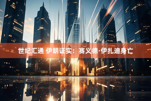 世纪汇通 伊朗证实：赛义德·伊扎迪身亡